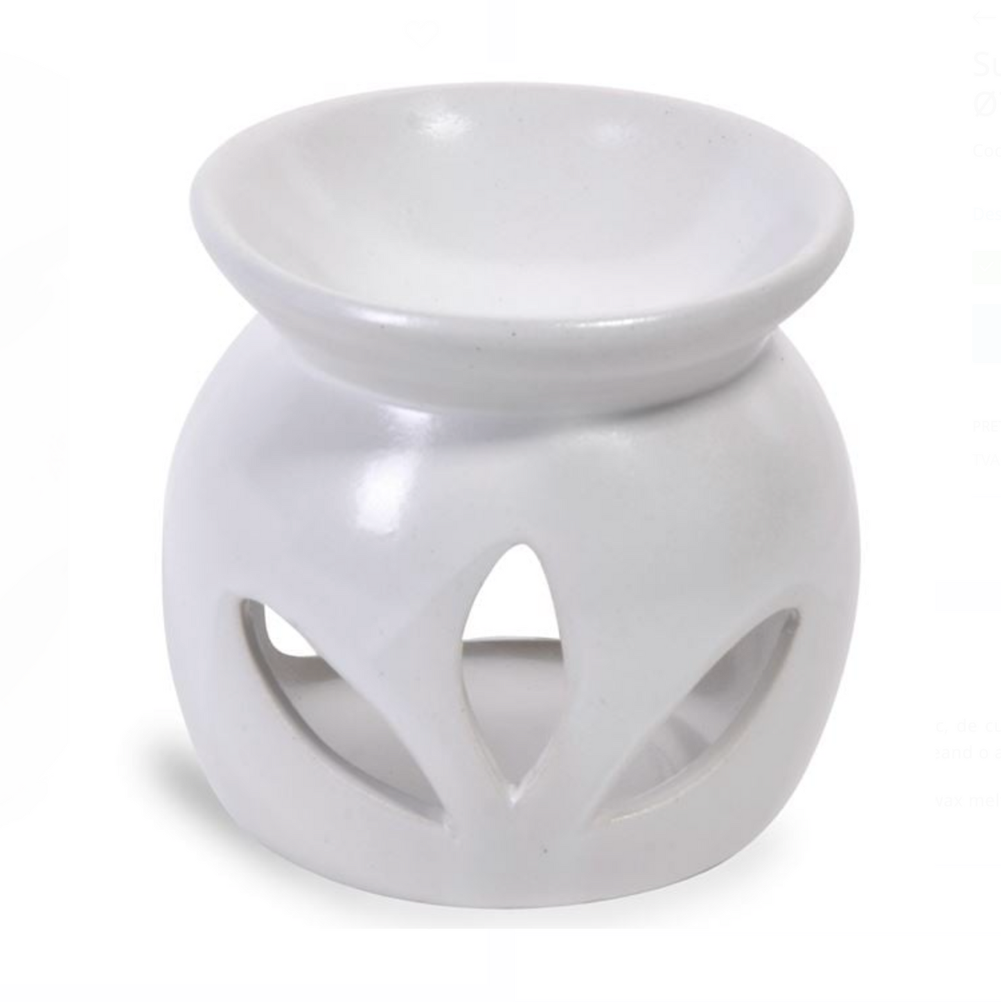 Suport pentru ulei parfumat, din ceramică albă