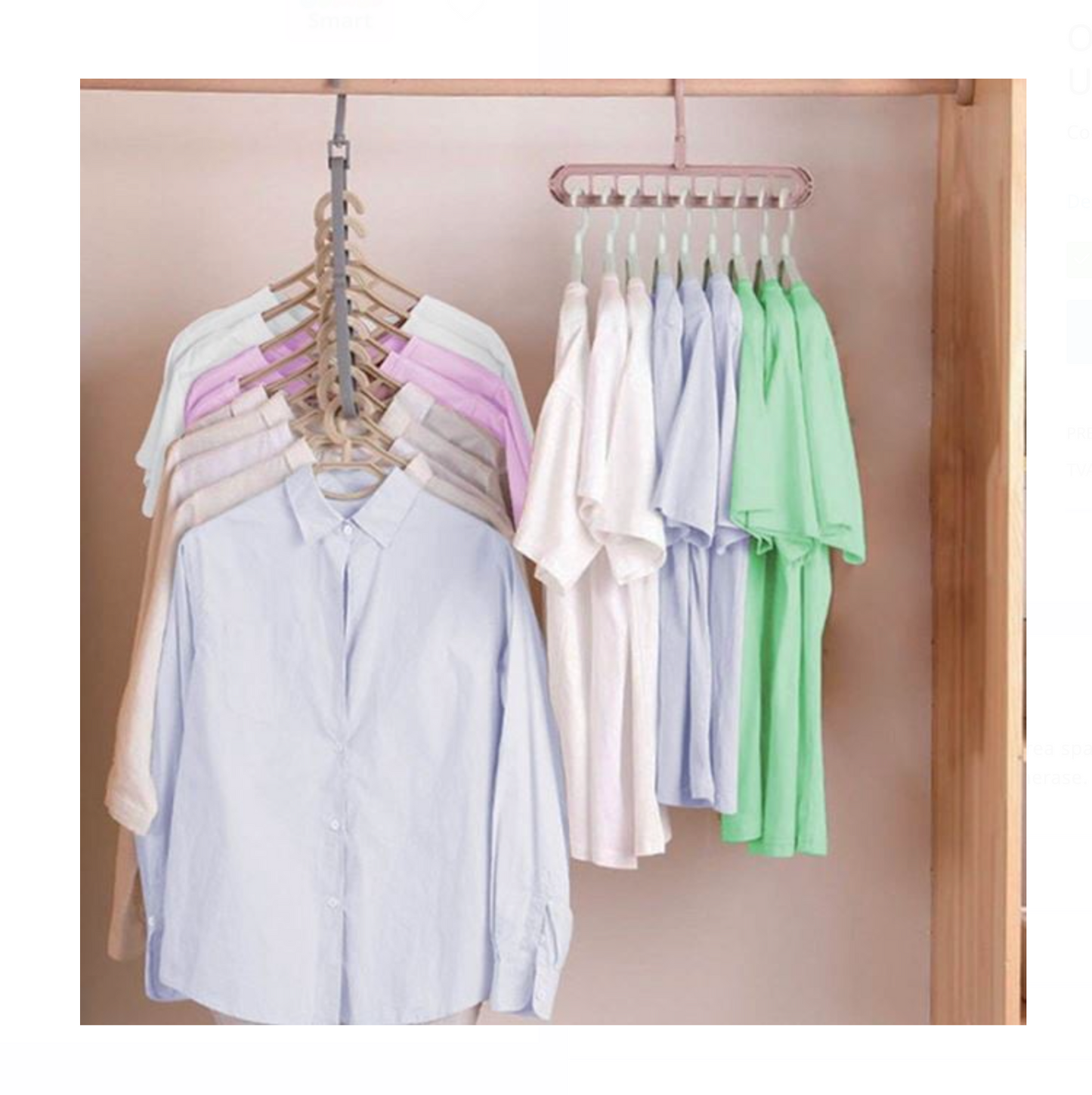 Organizator pentru Umerașe din Plastic Gri, 33x17cm (9 poziții)