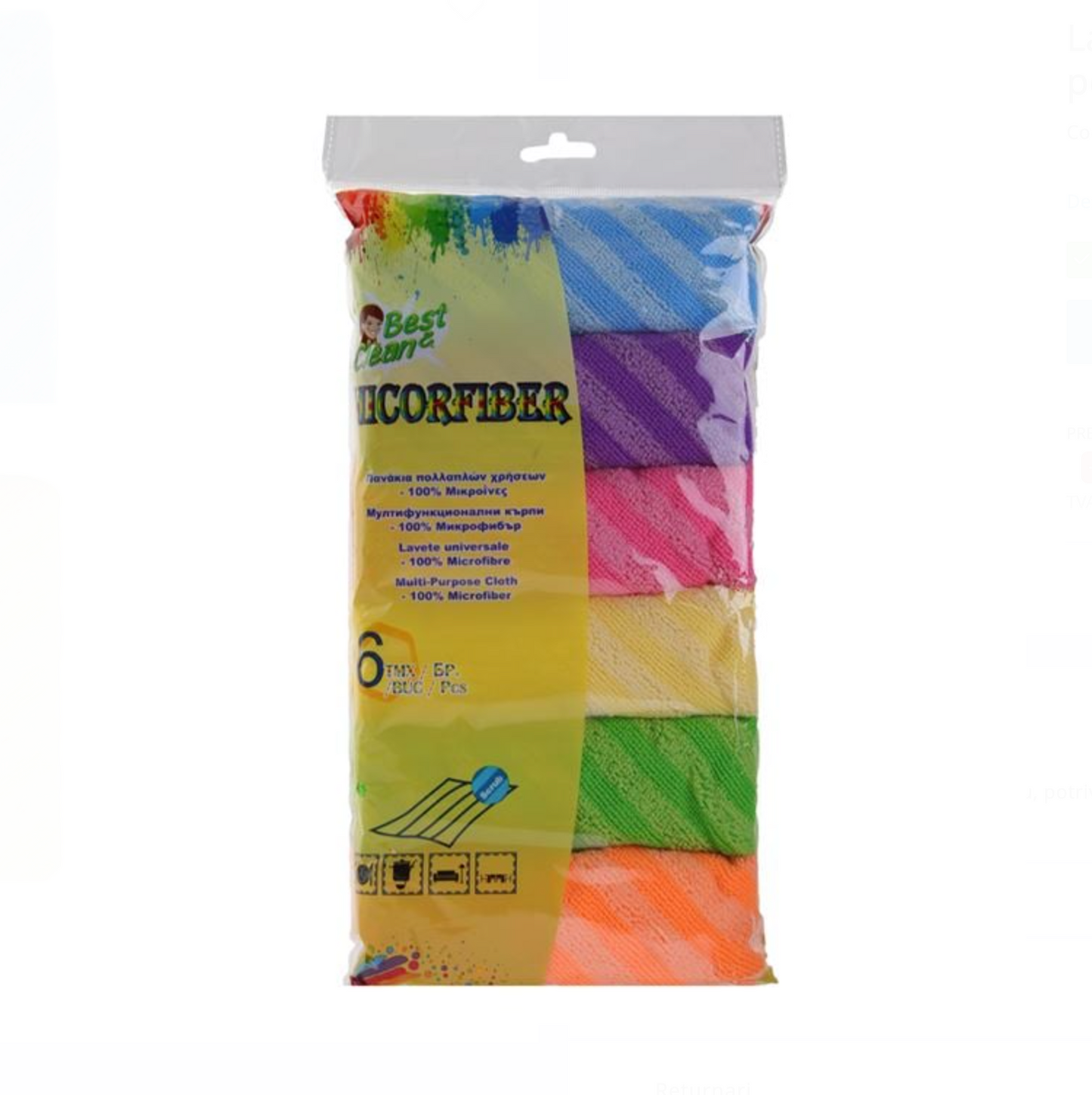 Lavete din Microfibre Multicolore 35x35cm – Set 6 Bucăți