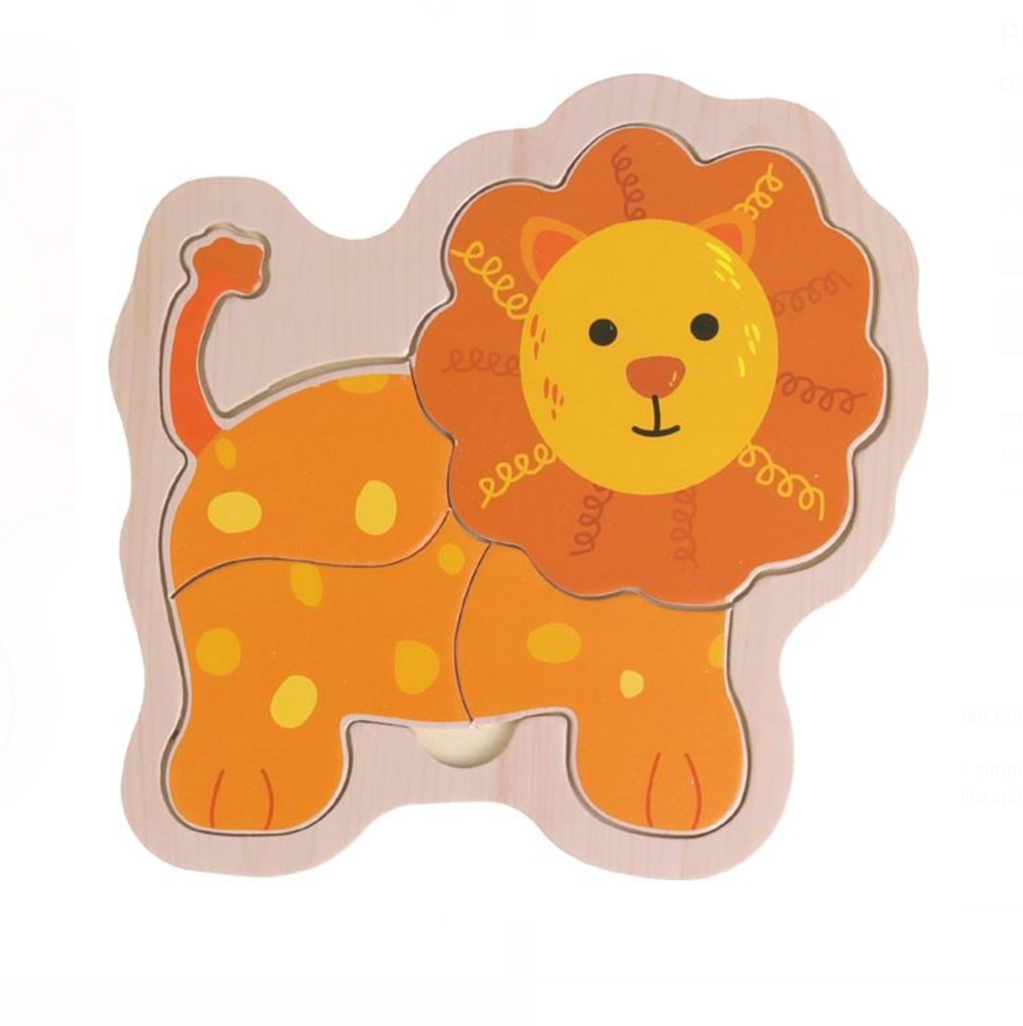 Puzzle din Lemn Leu (4 piese) 14x14cm