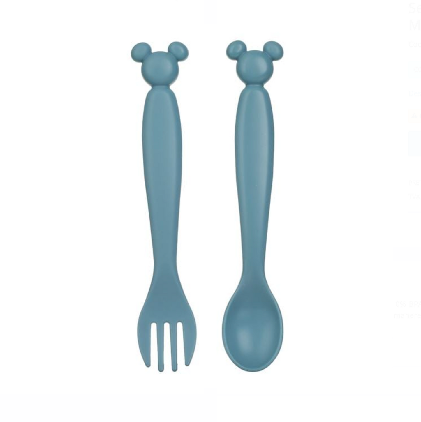 Set Lingură & Furculiță din Plastic Ciel cu Model Mickey 14cm - 2buc