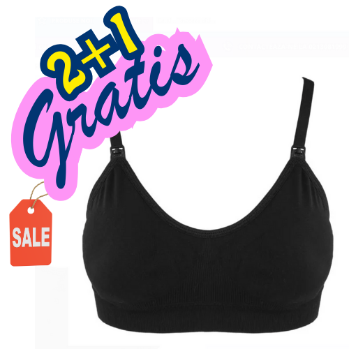 Sutien Seamless de Maternitate & Alăptare – Negru, Alb (M-Medium / L-Large)