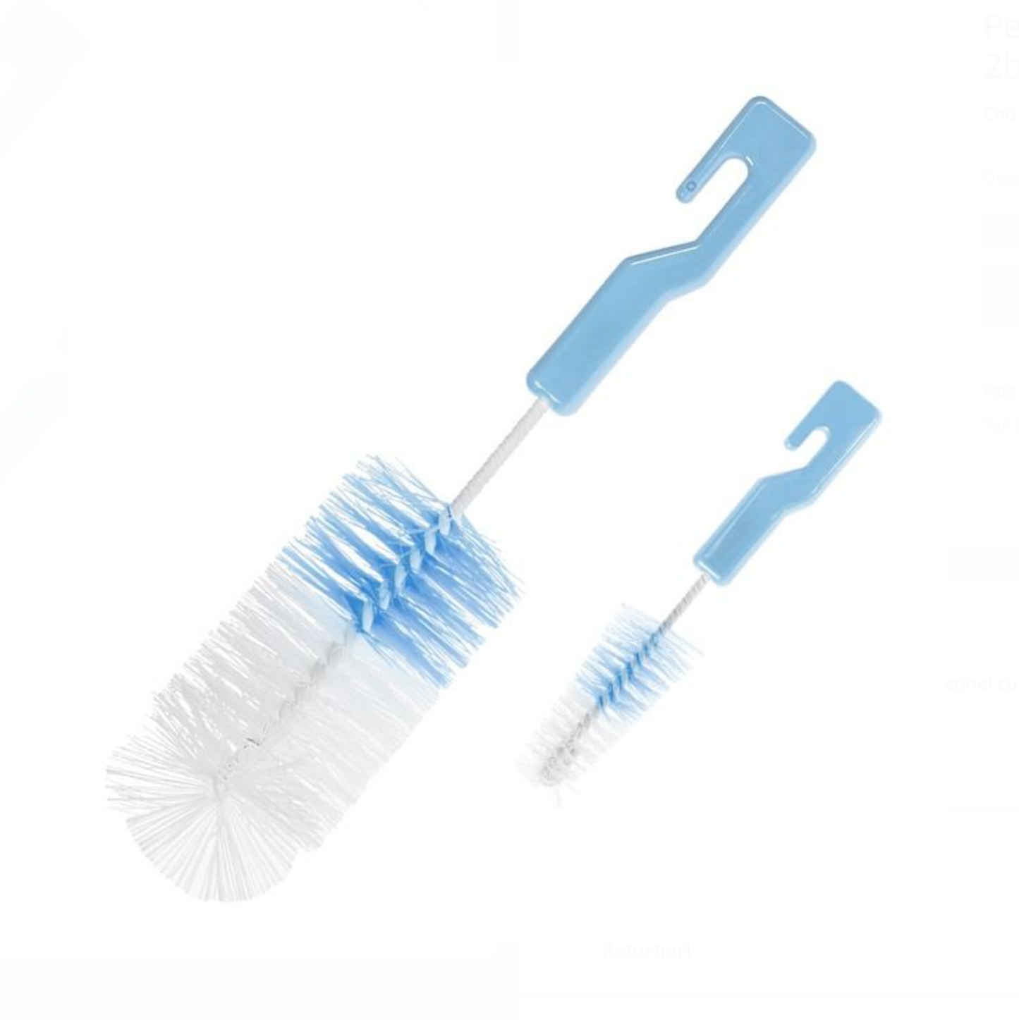 Perie de Curatat Biberoane & Tetine Albastra - 2buc