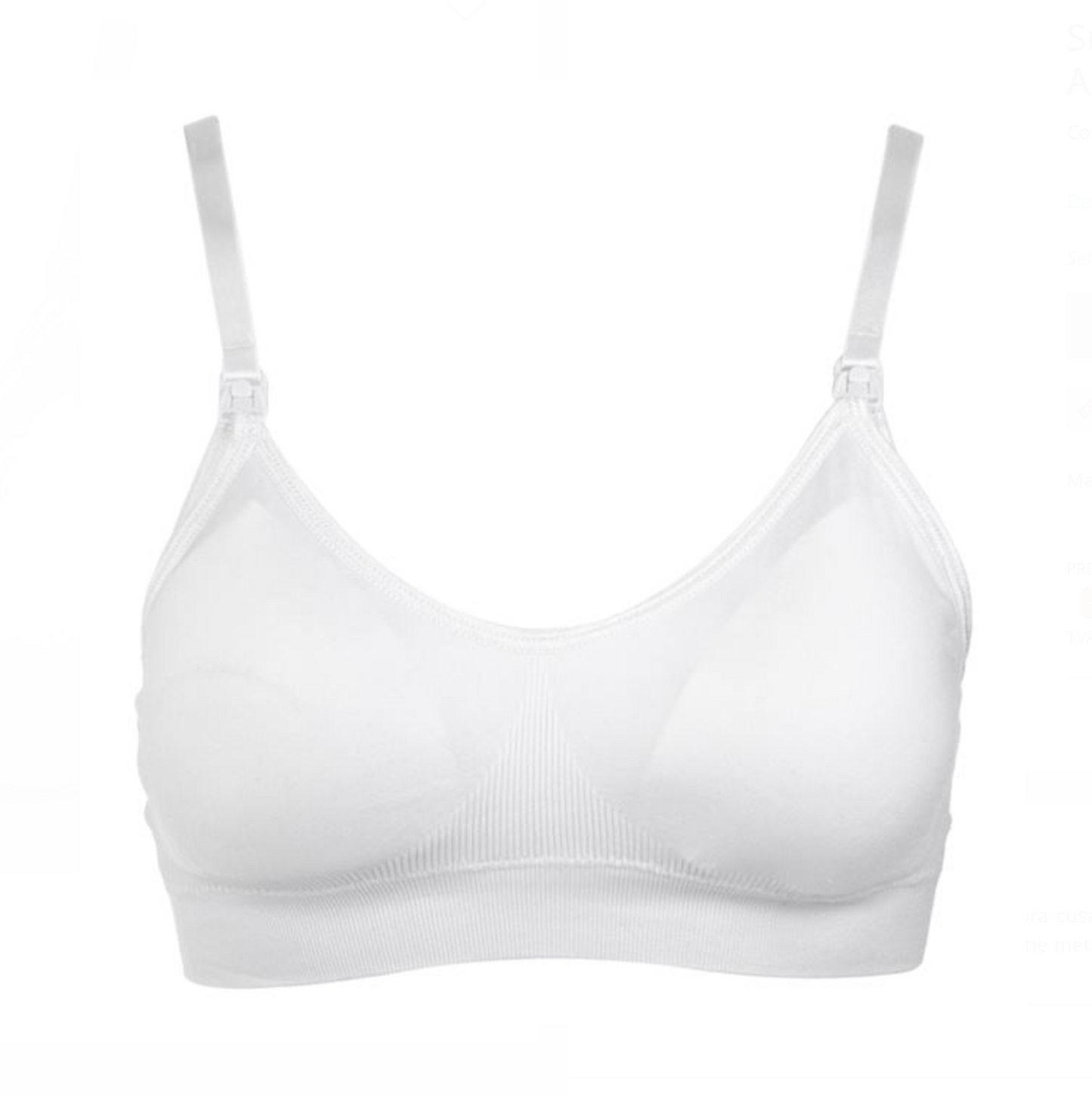 Sutien Seamless de Maternitate & Alăptare – Alb (A-Medium / AA-Large)