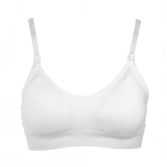 Sutien Seamless de Maternitate & Alăptare – Alb (A-Medium / AA-Large)