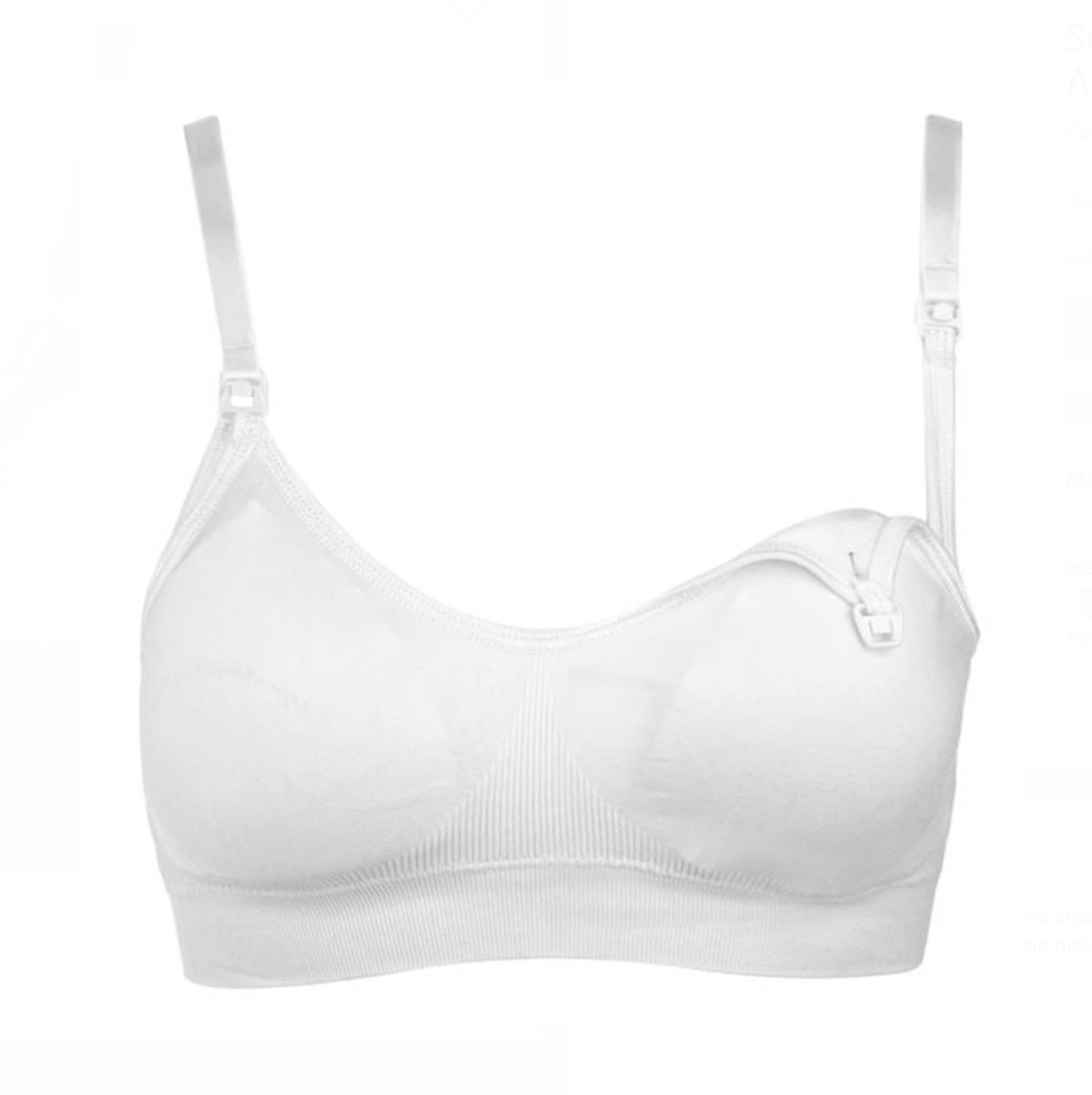 Sutien Seamless de Maternitate & Alăptare – Alb (A-Medium / AA-Large)