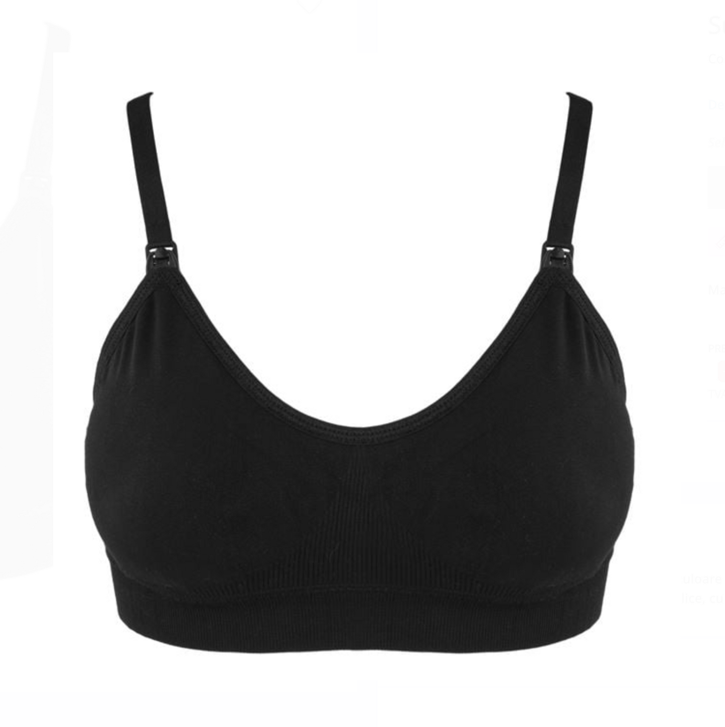 Sutien Seamless de Maternitate & Alăptare – Negru (A-Medium / AA-Large)