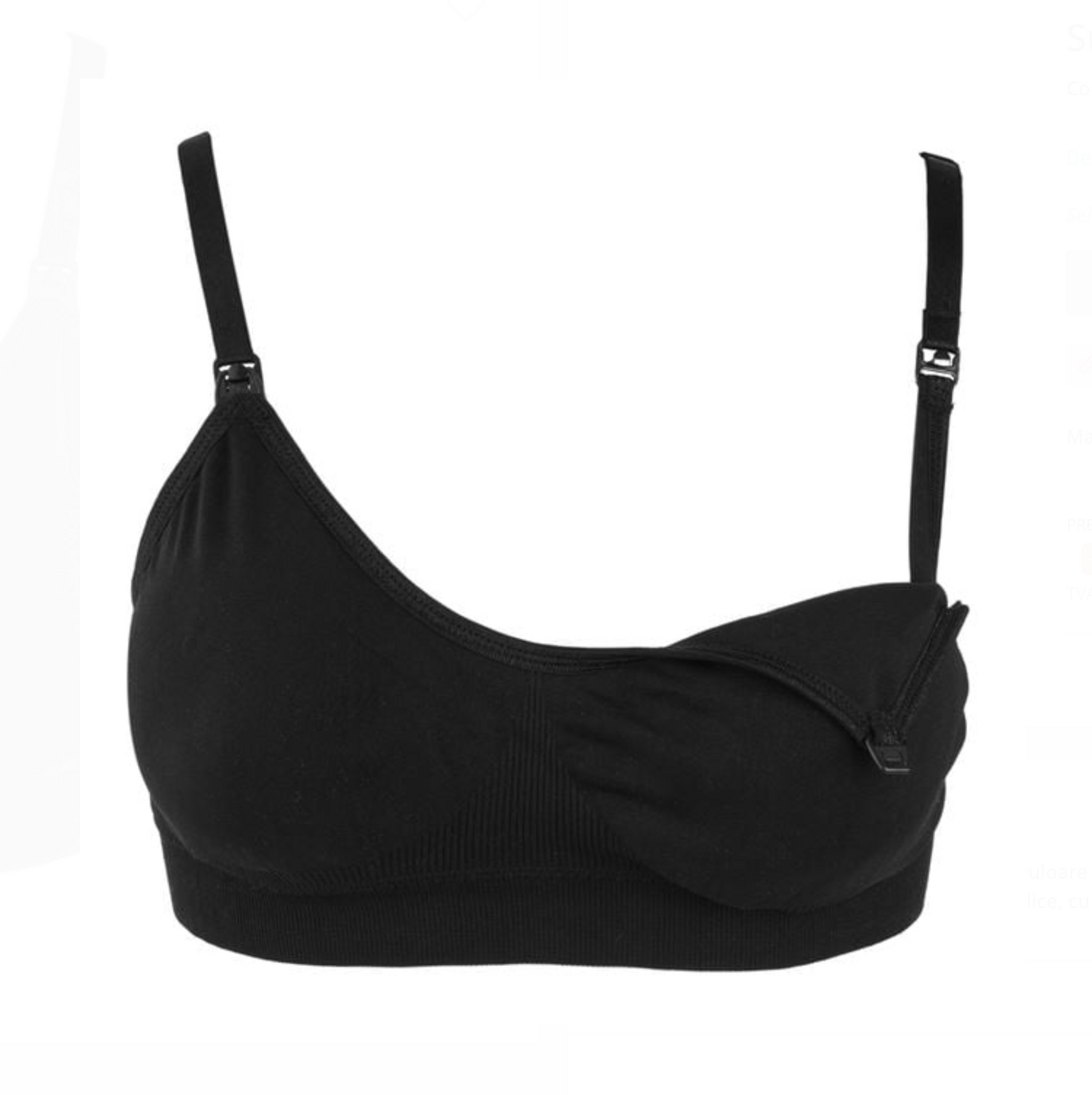 Sutien Seamless de Maternitate & Alăptare – Negru (A-Medium / AA-Large)