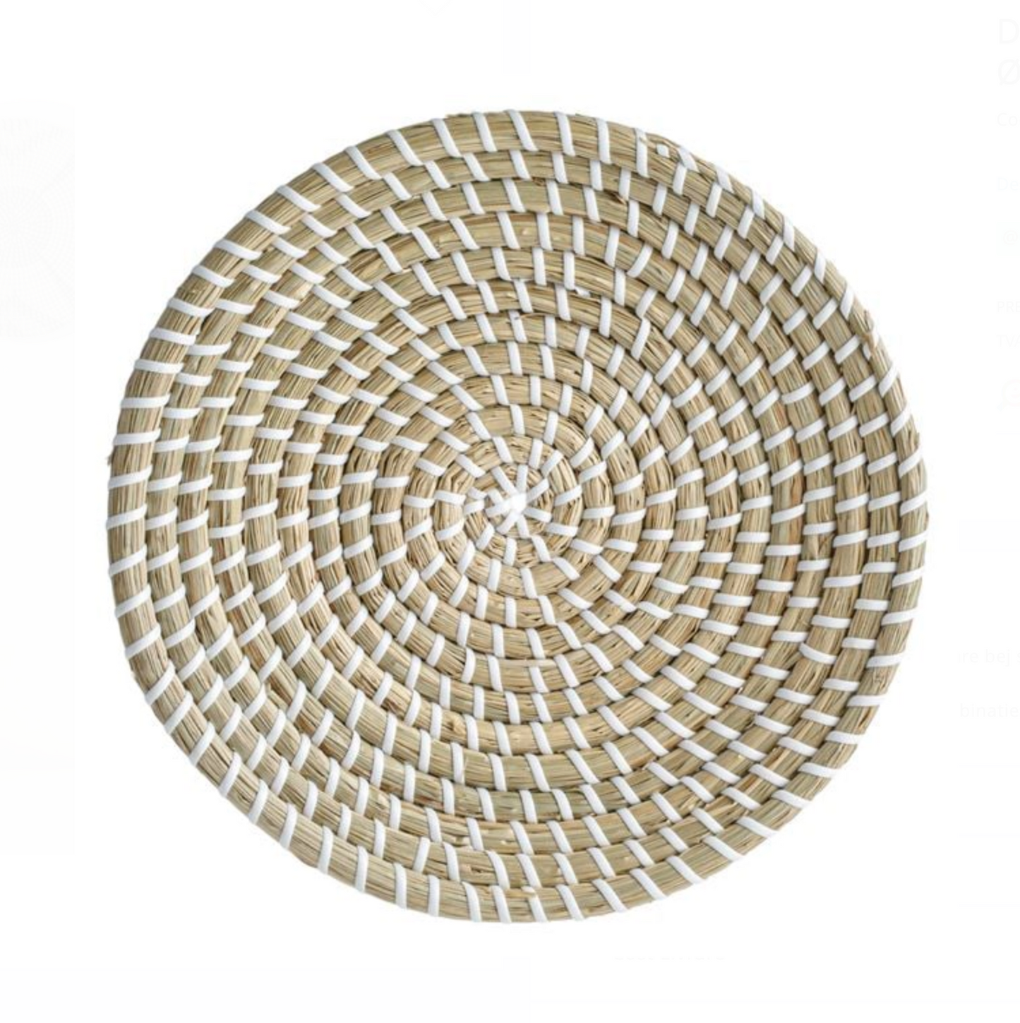 Decorațiune de Perete Rotundă Bej-Albă Ø20x4cm