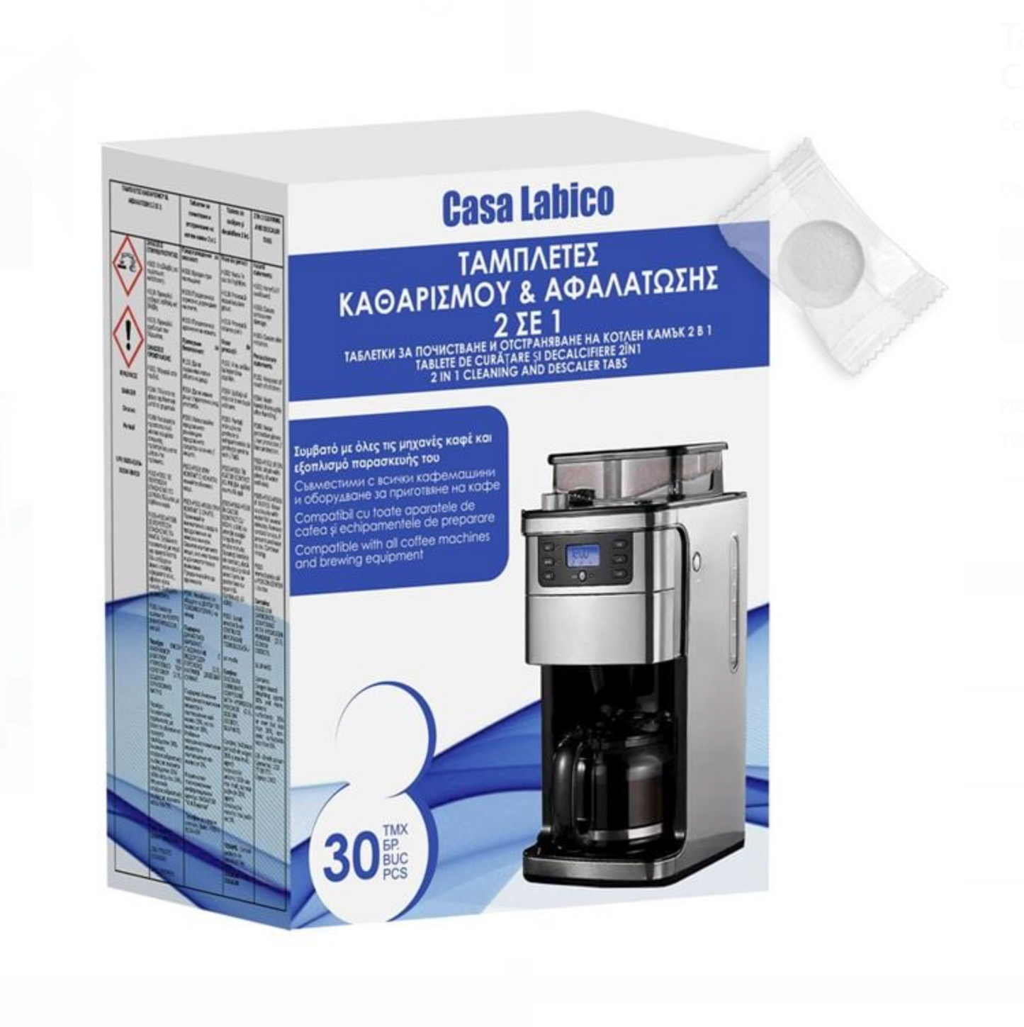 Tablete pentru Curățare și Decalcare Aparate de Cafea – 30 Bucăți