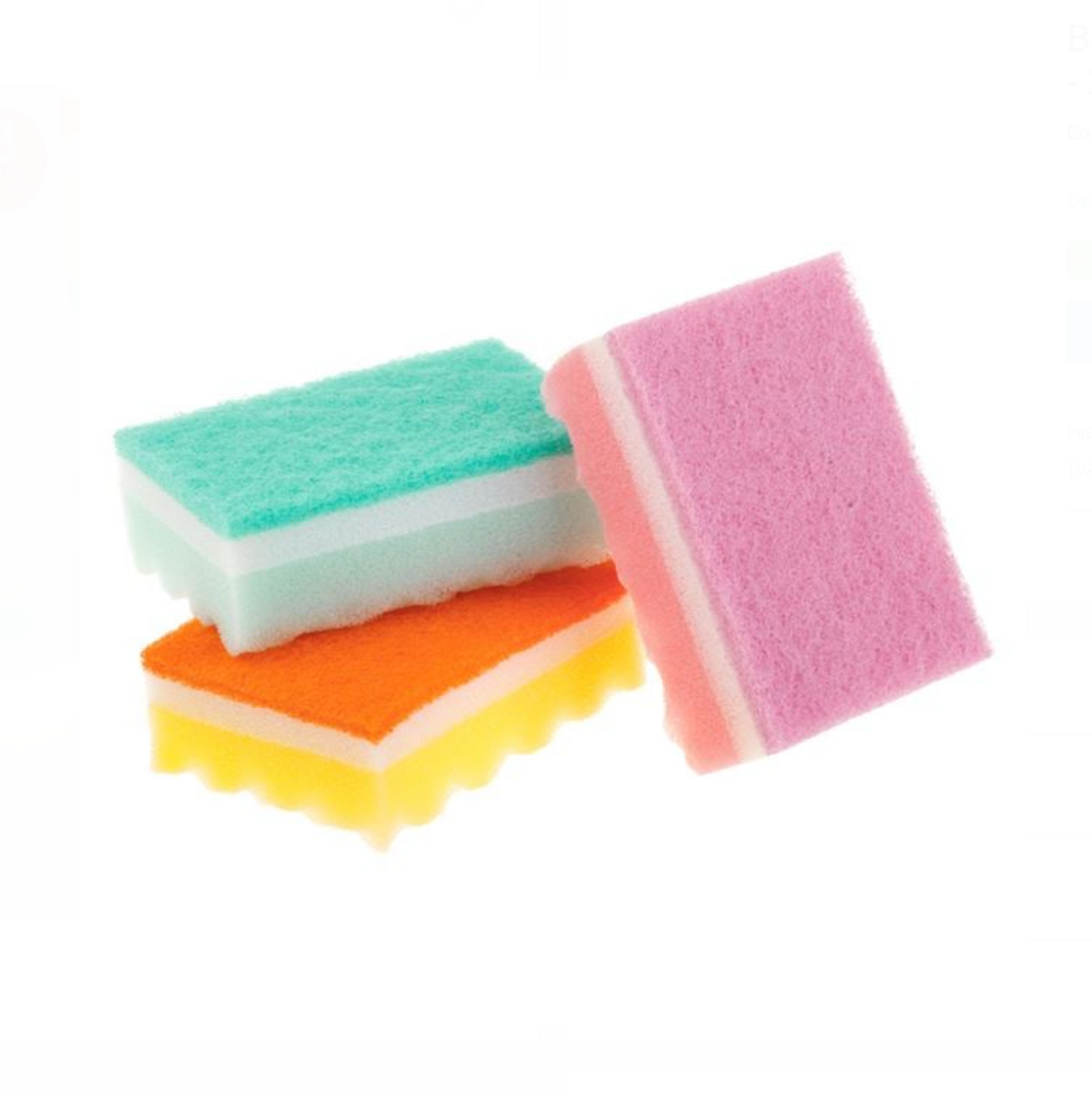 Bureți de Bucătărie cu Două Fețe 10x7x3,5cm – Set 3 Bucăți