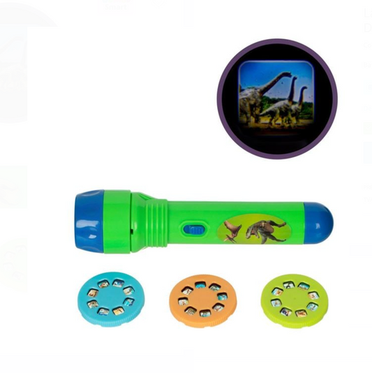 Lanternă Proiector Verde Dinozaur cu 3 Diapozitive