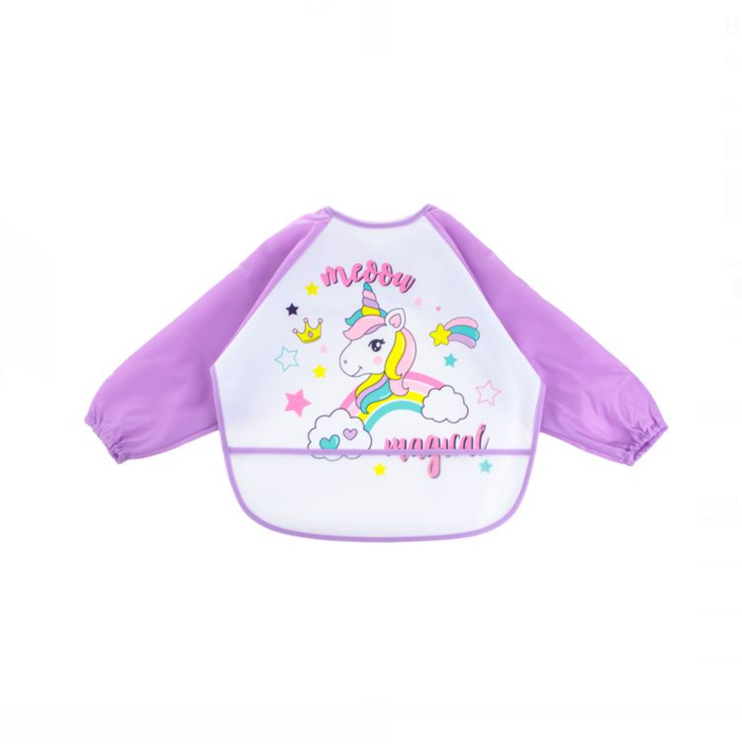 Bavetă cu Mâneci Lila – Unicorn