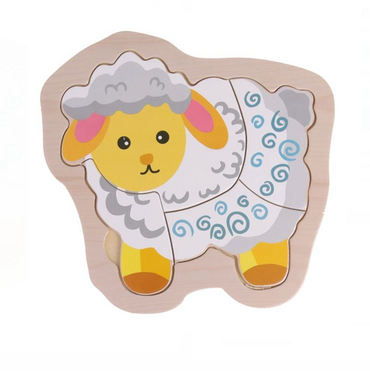 Puzzle din Lemn Oiță (4 piese) 14x14cm