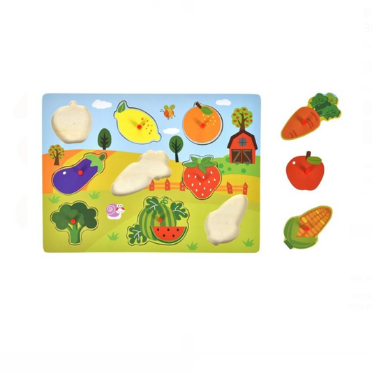 Puzzle Încastru cu Fructe & Legume (9 piese) 30x22 cm