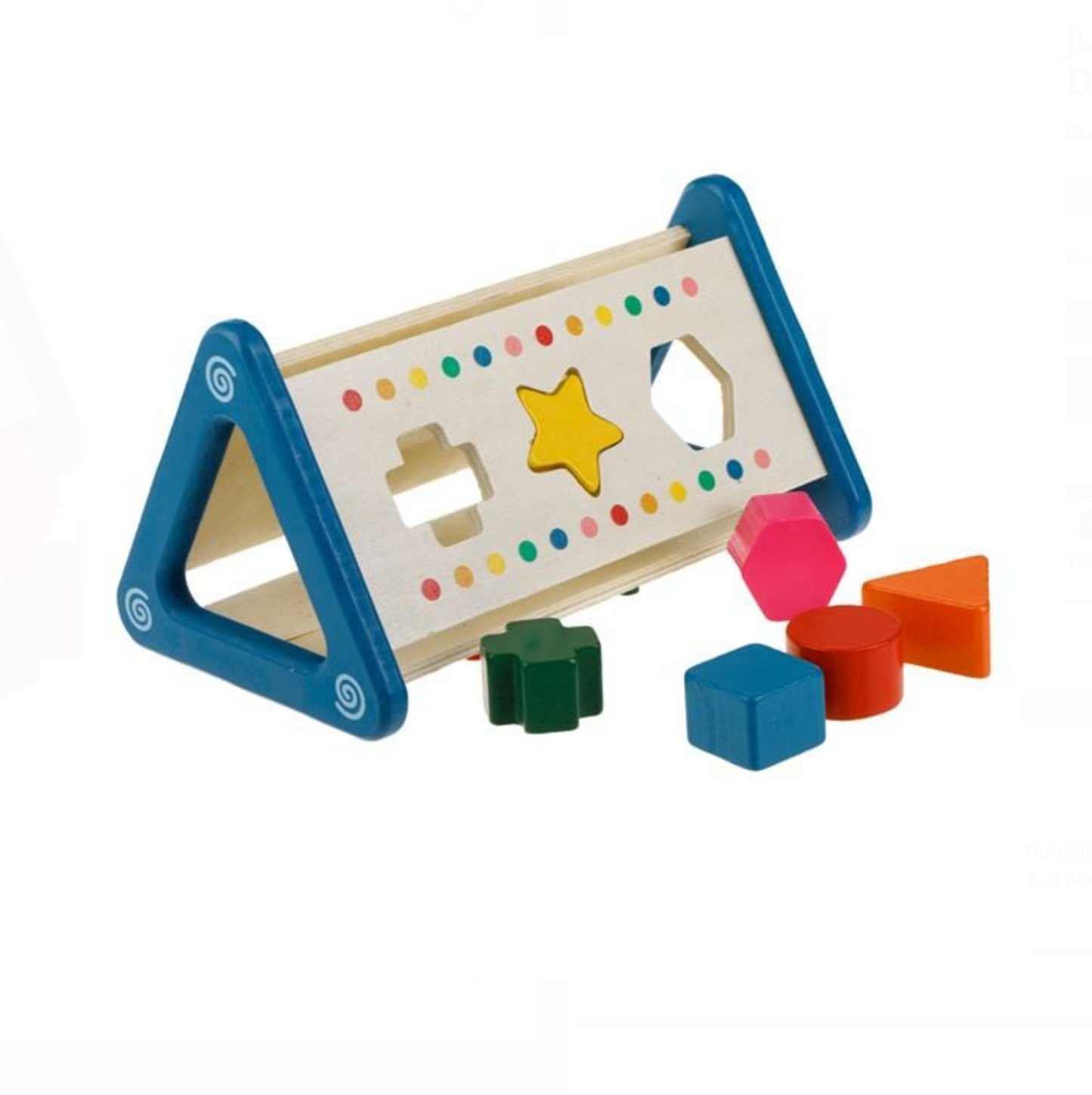 Jucărie Sortator Triunghiular cu Forme & Roți Dințate – 23,5 × 14 × 12,5 cm