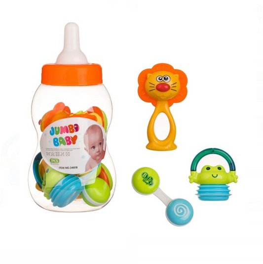 Biberon cu Jucării Zornăitoare & de Dentiție – Set 7 Bucăți