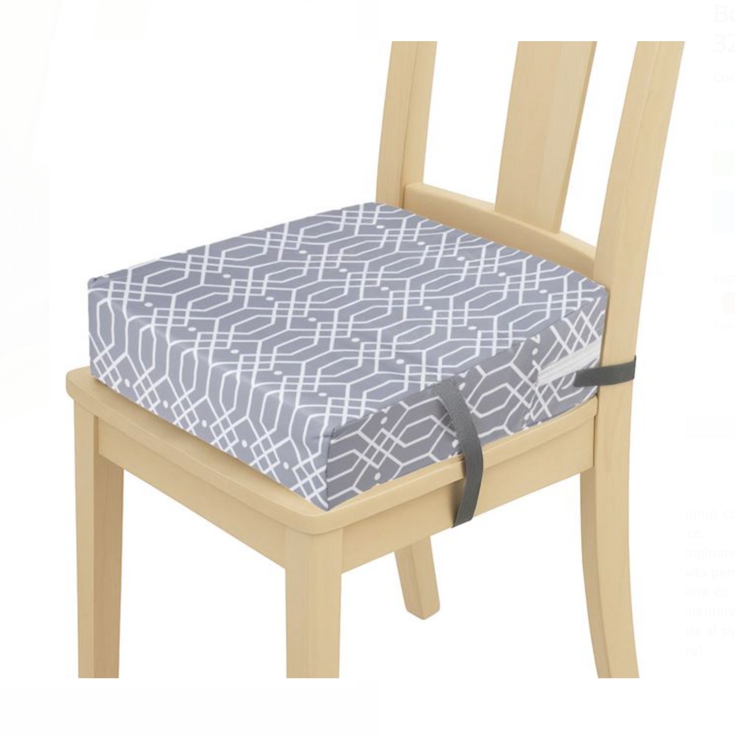Booster Scaun pentru Copii Gri cu Modele – 32×32×8 cm
