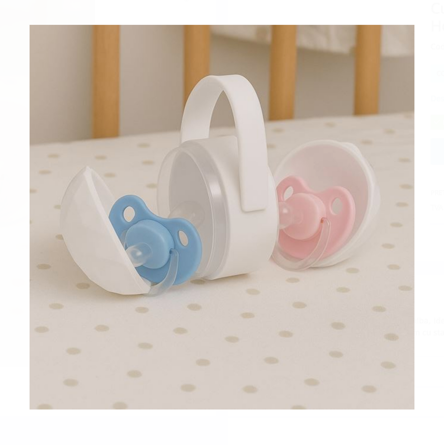 Cutie Dublă Albă pentru Suzete – 10×7×7 cm